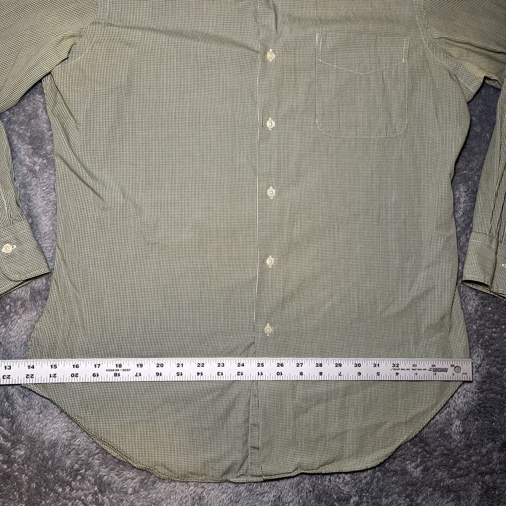 Lauren Ralph Lauren Men's 15.5 32/33 Long Sleeve Polo Shirt Green White Plaid - Picture 4 of 12